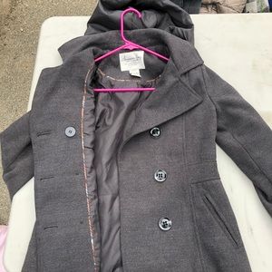 American rag pea coat jacket with hood